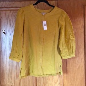 Anthropologie Gold Minori Button Down Top